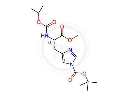 Chemical structure of N(alpha),N-(IM)-Di-boc-L-histidinemethylester