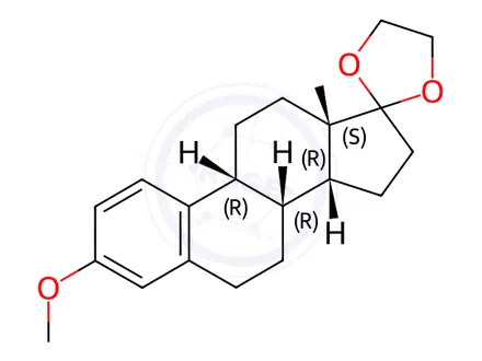 Chemical structure of 3-O-Methyl Estrone 17-(Ethanediyl Ketal)