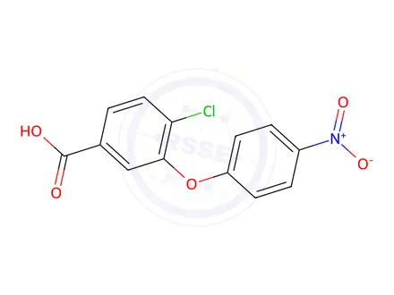 Chemical structure of 1417568-07-0 4-Chloro-3-(4-nitrophenoxy)benzoic acid