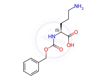 Chemical structure of (2S)-5-amino-2-(phenylmethoxycarbonylamino)pentanoic acid