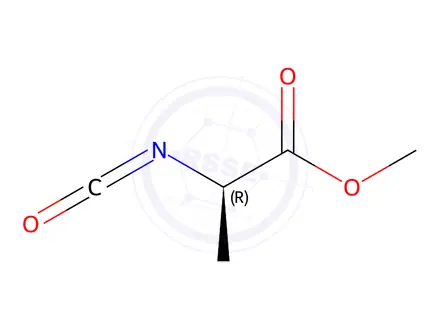 Chemical structure of Propionic acid, 2-isocyanato-, methyl ester, D-(8CI)