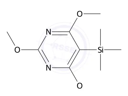 Chemical structure of 2,4,6-Trimethoxy-5-(trimethylsilyl)pyrimidine