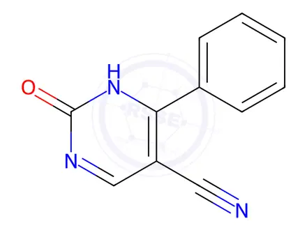 Chemical structure of 2-Oxo-4-phenyl-1,2-dihydropyrimidine-5-carbonitrile