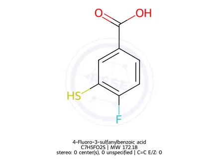 Chemical structure of 4-Fluoro-3-sulfanylbenzoic acid