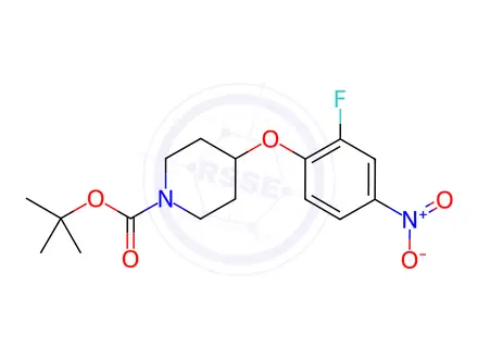 Chemical structure of tert-butyl 4-(2-fluoro-4-nitrophenoxy)piperidine-1-carboxylate