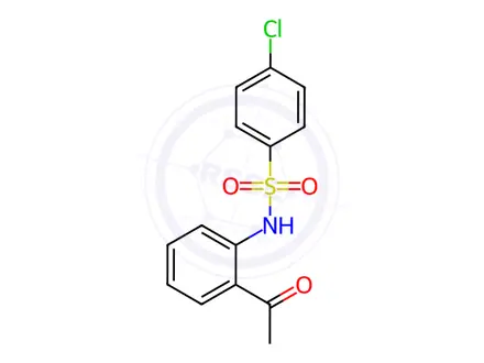 Chemical structure of N-(2-acetylphenyl)-4-chlorobenzenesulfonamide