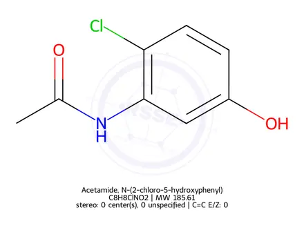 Chemical structure of Acetamide, N-(2-chloro-5-hydroxyphenyl)-
