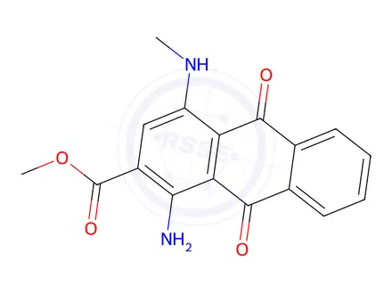 Chemical structure of Methyl 1-amino-4-(methylamino)-9,10-dioxo-9,10-dihydroanthracene-2-carboxylate