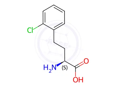 Chemical structure of (S)-2-amino-4-(2-chlorophenyl)butanoic acid