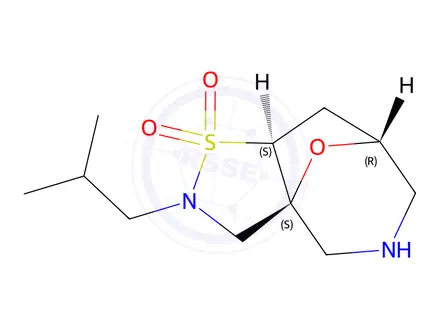 Chemical structure of Rel-(3As,7R,8As)-2-Isobutyloctahydro-3A,7-Epoxyisothiazolo[4,5-C]Azepine 1,1-Dioxide