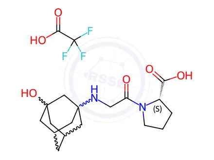 Chemical structure of Vildagliptin Impurity 3 Trifluoroacetate