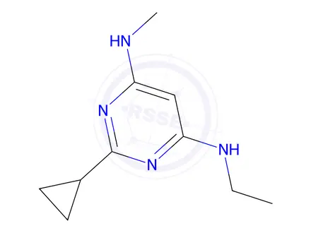 Chemical structure of 2-cyclopropyl-n4-ethyl-n6-methylpyrimidine-4,6-diamine