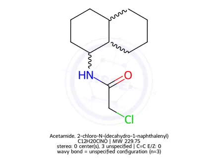 Chemical structure of Acetamide, 2-chloro-N-(decahydro-1-naphthalenyl)-