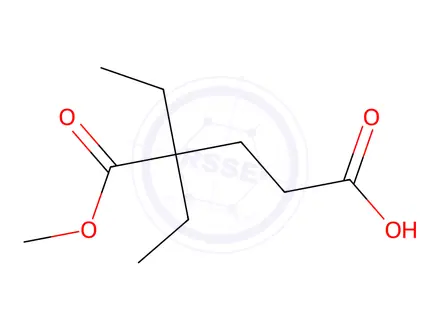 Chemical structure of 4-Ethyl-4-(methoxycarbonyl)hexanoic acid