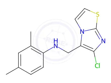 Chemical structure of N-({6-chloroimidazo[2,1-b][1,3]thiazol-5-yl}methyl)-2,4-dimethylaniline