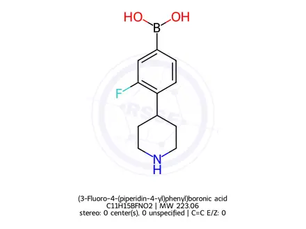 Chemical structure of (3-Fluoro-4-(piperidin-4-yl)phenyl)boronic acid