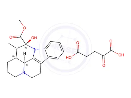 Chemical structure of methyl (3alpha,14beta,16alpha)-14,15-dihydro-14-hydroxyeburnamenine-14-carboxylate, 2-oxoglutarate (1:1)
