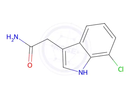 Chemical structure of 2-(7-Chloro-1H-indol-3-yl)acetamide