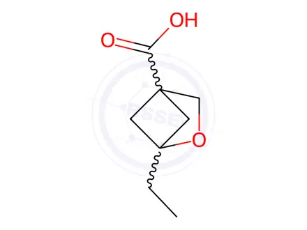 Chemical structure of 2-Oxabicyclo[2.1.1]hexane-4-carboxylic acid, 1-ethyl-