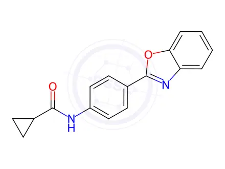 Chemical structure of N-(4-(Benzo[d]oxazol-2-yl)phenyl)cyclopropanecarboxamide