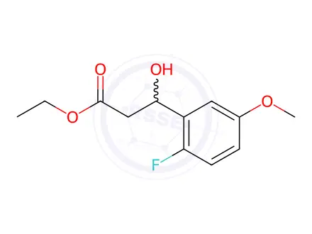 Chemical structure of Ethyl 2-fluoro-β-hydroxy-5-methoxybenzenepropanoate