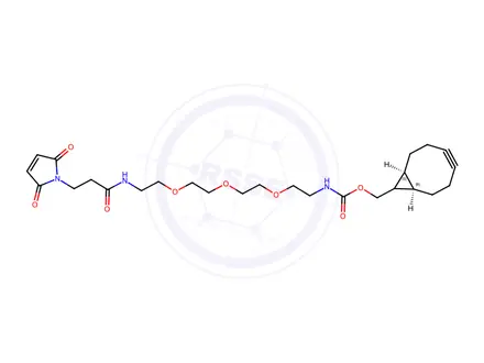 Chemical structure of BCN-exo-PEG3-maleimide