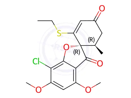 Chemical structure of Griseofulvin Impurity 7 (2-(Demethoxy)Ethylthio-Griseofulvin)