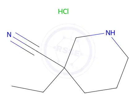 Chemical structure of 3-Ethylpiperidine-3-carbonitrile hydrochloride