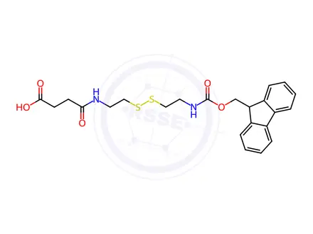 Chemical structure of 14-Oxa-8,9-dithia-5,12-diazapentadecanoic acid, 15-(9H-fluoren-9-yl)-4,13-dioxo-