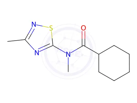 Chemical structure of N-Methyl-N-(3-methyl-1,2,4-thiadiazol-5-yl)cyclohexanecarboxamide